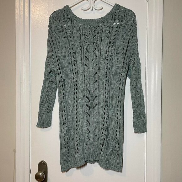 Moussy Long Sleeve Crochet Knit Sweater Dress - Picture 4 of 5